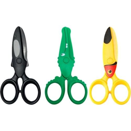 1Piece Cartoons Mini Scissors Plastic Kindergarten Manual Round Head Safety Kids Scissors Cute Scissors Mini Scissors