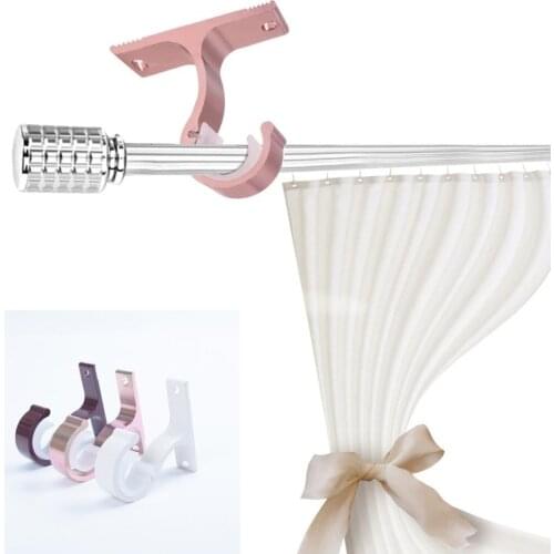 1Pcs Curtain Hanging Rod Brackets Aluminum Alloy Home Ceiling Curtain Rod Installation Hook Room Thickening Drapery Bracket