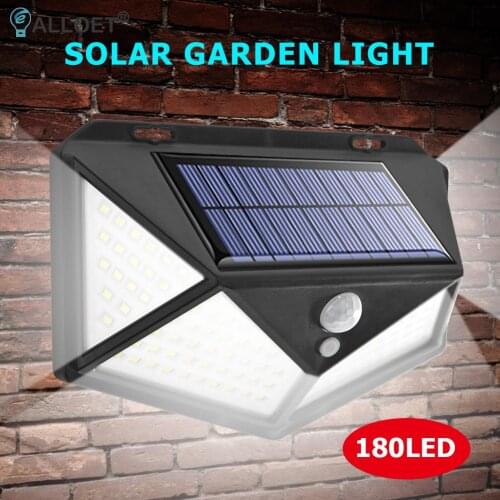 180 LED Outdoor Lamps Solar Powered Motion Sensor Wall Lamps Waterproof Security Lamps for Pathway Yard Garden Decoration