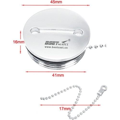 2 Pieces Stainless Steel 2" Boat Deck Fill Cap with Chain Fuel Water Gas