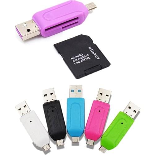 2 In1 OTG Card Reader Micro USB & USB High-speed Universal USB2.0 OTG TF/SD For Android Computer Extension Headers OTG Adapter