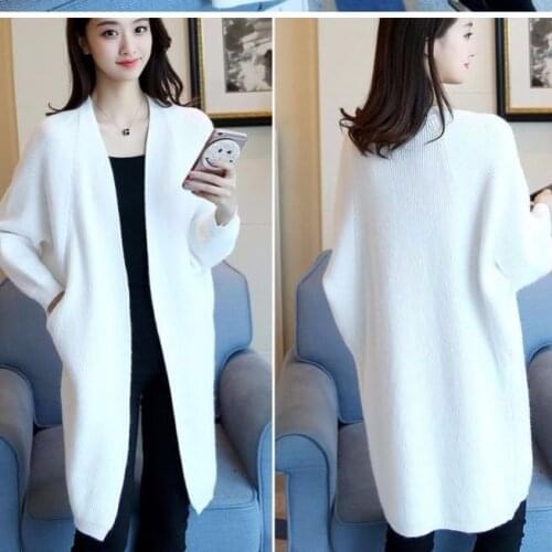2020 Long Cardigan women Sweater Autumn Winter Bat sleeve Knitted Sweater Plus size Jacket Loose Ladies Sweaters Cardigans 3XL