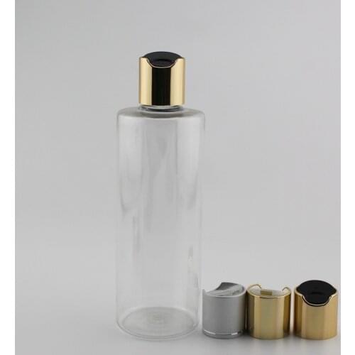 300ml 20pcs Empty Plastic Cosmetics Bottle With Cap Shampoo Washing Cleaning Packaging Bottles With Gold Silver Disc Top Cap