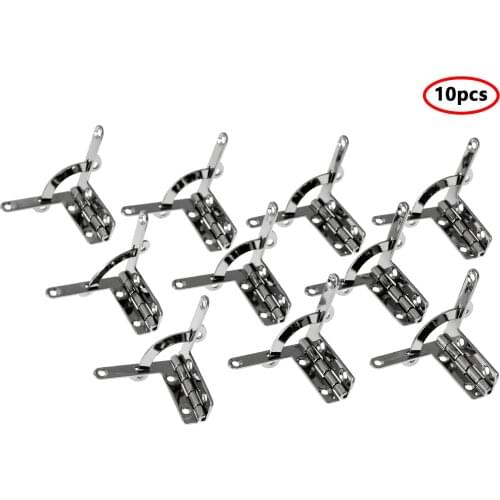 10Pcs Antique Bronze Furniture Hinges Jewelry Gift Box Hinge Bracket Frame Wine Box Lids 90 Degree Spring Furniture Hardware