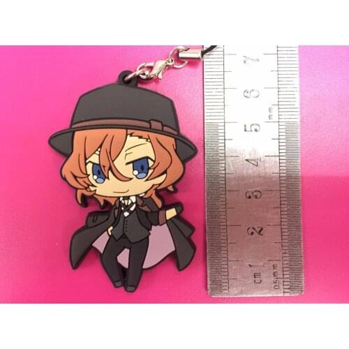 Bungo Stray Dogs Anime keychain Dazai Osamu Atsushi Nakaji Edogawa Ranpo Doppo Kunikida Rubber strap/phone charms g1080