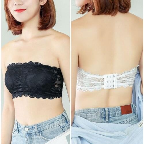 Bandeau Bra New Summer Brand Strapless Bra Sexy Casual Lace Wrap Women Tube Tops Bandeau Short Tanks Seamless Black Underwear