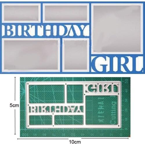 Birthday Photo Frame Metal Cutting Dies Cut Die Mold Decoration Scrapbook dies Paper Craft Knife Mould Blade Punch Stencils Dies