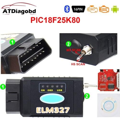 ELM327 USB V1.5 FTDI FT232RL + PIC18F25K80 Chip Code Reader for Ford HS CAN/MS CAN ELM 327 Bluetooth OBD2 Diagnostic Tool