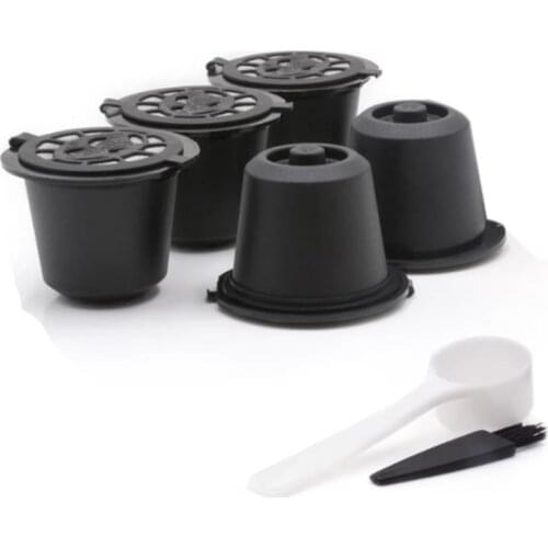 5Pcs Reusable Nespresso Capsules Filters For Nespresso With ith Nespresso Coffee Machines Spoon Brush Kitchen Accessories