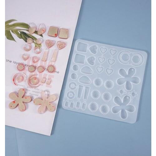 1 PCS Earrings Pendants Translucent Silicone Mold DIY Jewelry Making Tool Moulds UV Epoxy Resin Decorative Craft