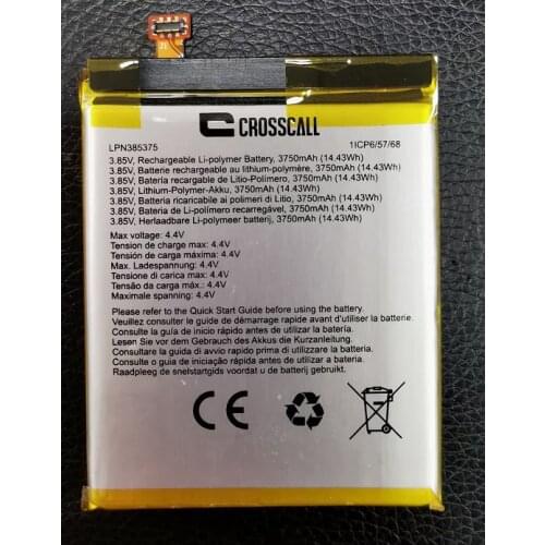 HUSHITONG New Battery 3750mAh LPN385375 Battery for CROSSCALL CORE X4 COREX4 Mobile Phone Batteries
