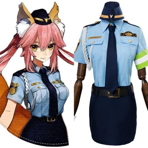 Fate Extella Link Tamamo no Mae Cosplay Costume Women Police Suit Outfit Halloween Carnival Costume
