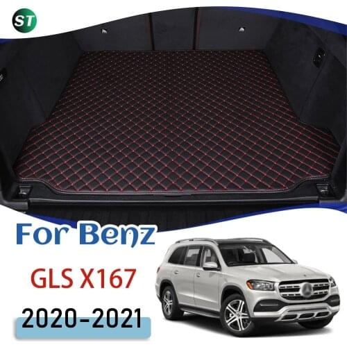For Mercedes-Benz GLS-Class 2020 2021 Leather Car Trunk Mat Trunk Boot Mat Liner Pad Cargo pad Carpet Tail Car Accessories