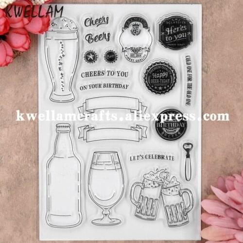 LETS CELEBRATE Cheers Beers Scrapbook DIY photo cards rubber stamp clear stamp transparent stamp 11x16cm 8080711