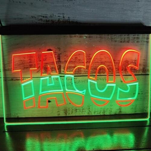 SS040 Mexican Tacos Reklame schild Dual Color LED Neon Sign