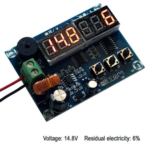 Battery residual power + current voltage display module cell voltage display with low power alarm function