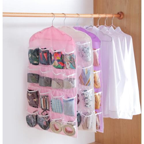 16 Grid Foldable Wardrobe Wall Door Back Hanging Bag Underwear Sock Tie Hanging Shoe Storage Organizer Sundries Pouch