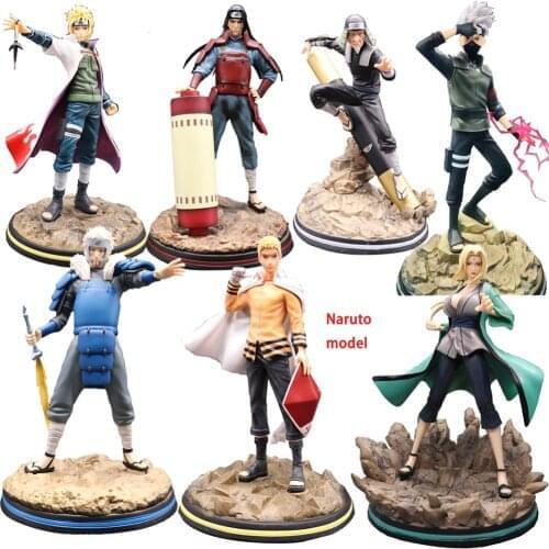 Naruto GK Senju Hashirama Tobirama Sarutobi Clan Namikaze Minato Tsunade Kakashi Naruto Anime Action Figures Naruto Toys 30CM