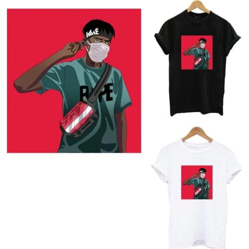 Patches For Clothing DIY Iron On Heat Transfer Sticker On Clothes Print-on Boy T-shirt Hoodies Thermal Transfer Appliqued Decor