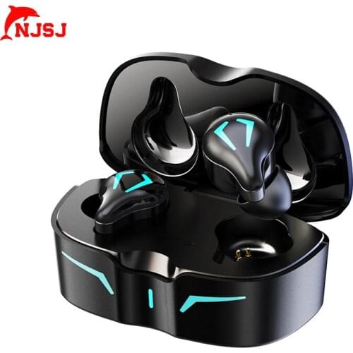 NJSJ 2021 New Design Noise Cancelling Wireless Bluetooth Gaming Earphones Stereo Wireless Earbuds Headset