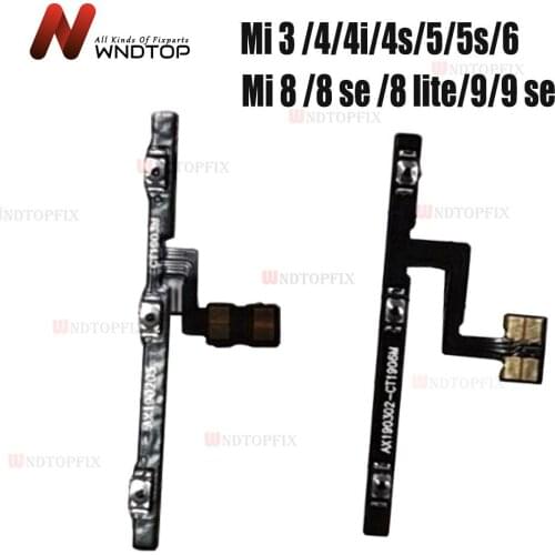 Volume Side Power Switch On Off Button Key Flex Cable For Xiaomi Mi 3 4 4c 4s 5 5s 6 8 lite 8 Se Mi 9 Se Power Volume Flex Cable
