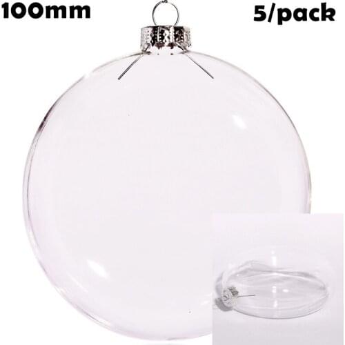 Promotion - 5/Pack, DIY Paintable Christmas Decoration Ball 100mm Glass Disc Oval Ornament