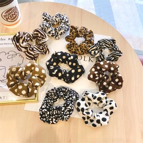 New Korean Leopard Polka Dot Print Retro Hair Bands For women Simple Temperament Rubber Bands Hair Ties Fashion Hair Accessories
