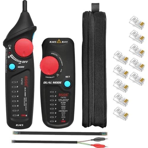 FWT82 Network Cable Tracker Dual Mode Wire Toner RJ45 RJ11 Ethernet LAN Tracer Analyzer Detector Line Finder Tester