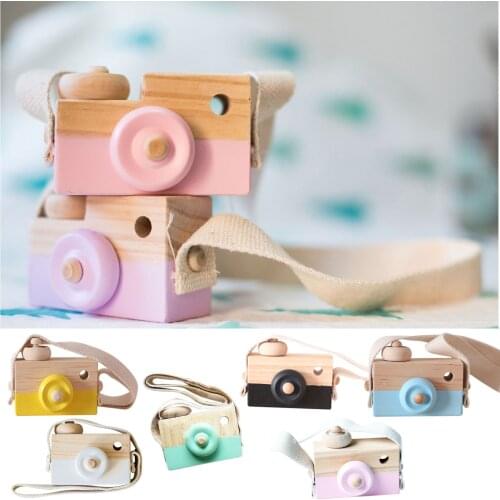 Cute Nordic Hanging Wooden Camera Toys Kids Toy Gift 9.5*6*3cm Room Decor Furnishing Articles Wooden Toys For Kid