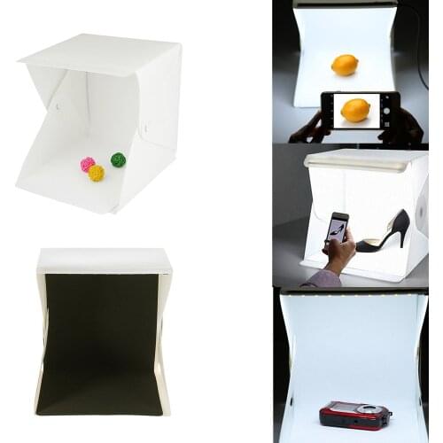 Folding 2LED Lightbox Mini Ring Portable Photo Studio Box Photography Softbox Light Studio Shooting Tent Box Kit For DSLR Camera