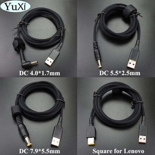 YuXi 1.8M 65W Laptop USB Charging Cable Cord Dc Power Adapter Plug Connector DC 7.9*5.5 4.0*1.7 5.5*2.5 mm Nylon Wire