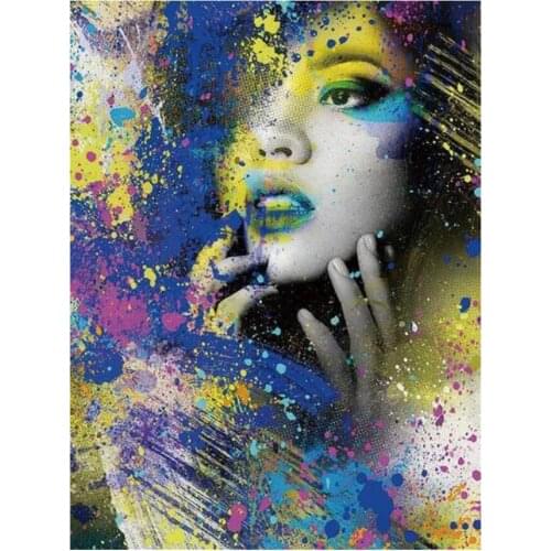 Full Diamond Painting Kits Colored Girl Diamond Dot Mosaic Embroidery Picture Crystal Rhinestone Sticker Decal Wall Art Craft
