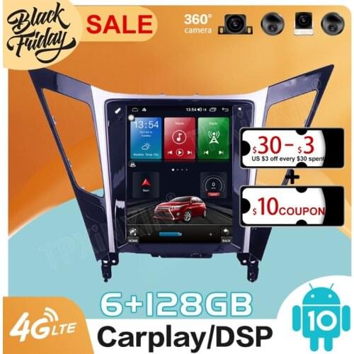 128GB Android 10.0 Tesla Style for Hyundai Sonata 2012 - 2015 Carplay GPS Car Navigation Multimedia Video Player Stereo Radio