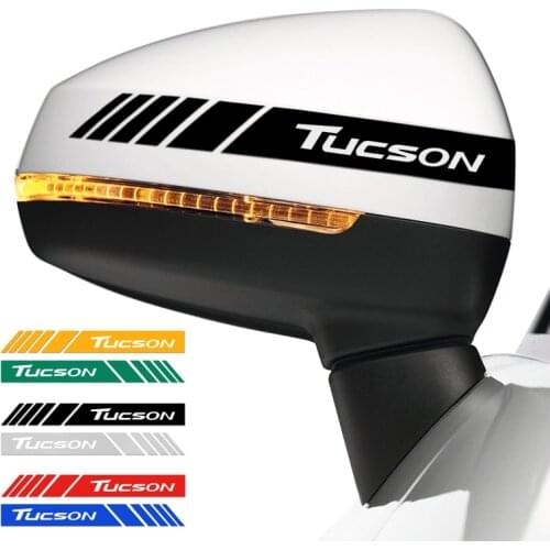 2pcs Car Rearview Mirror Stickers Safety Mark Car Reflective Strip Anti-collision Warning Tape for Hyundai TUCSON Car-styling