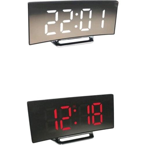 2Pcs LED Digital Alarm Clock USB Port Battery Operated for Room Office