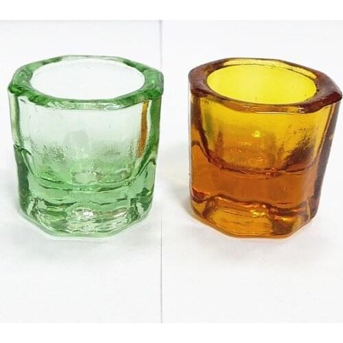2 pcs Dental Octagonal Stirring Cups Glass Cups Mixing Bowls Dappen Dishes