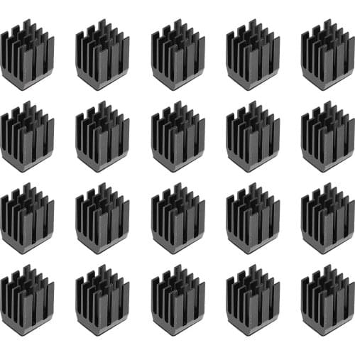Uxcell 20Pcs Slotted Notch Aluminum Heatsink Self Adhesive Pad can be applied to 3D Printers IC Electronic RAM Compute Chip
