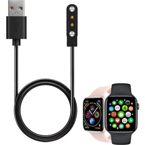 2pin 4mm Magnetic Smartwatch Dock Charger Adapter USB Charging Cable Cord for iWO W26 40MM 44MM Pro Smart Watch Accessories