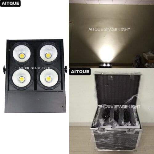 4light/CASE)Professional COB 4x100w warm white studio led blinder light for sale dmx stage led blinder light flycase