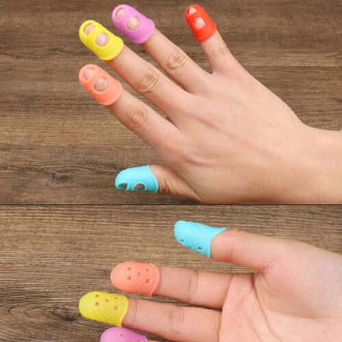5Pcs Silicone Finger Guards Guitar Fingertip Protectors For Ukulele Guitar Non-Slip Finger Sets 6 Color Optional