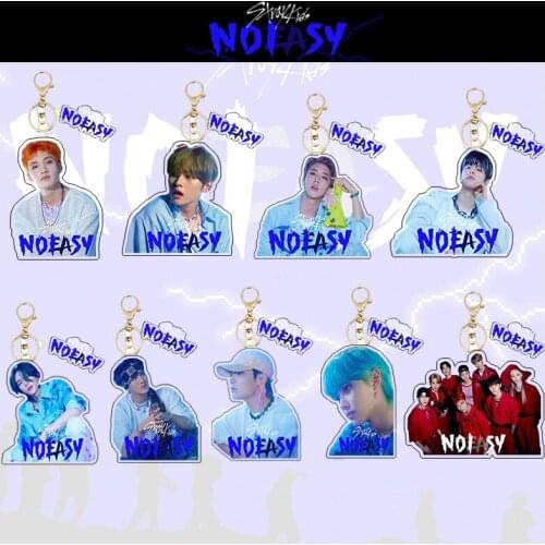 9Pcs/lot Noeasy New Album Stray Kids Kpop Acrylic Keychain Hyun-Jin Bang Chan Lee Min-Ho Hwang Figure Pendant Key Ring Gift Toy