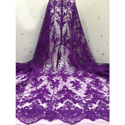 Sequin style African mesh lace fabric 2021 high quality embroidery mesh lace fabric wedding D41781