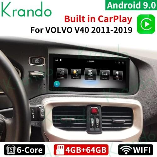 Krando Android 10.0 4G 64G 8.8" Car Radio Audio Player For VOLVO V40 2011-2019 GPS Navigation Multimedia Stereo Carplay