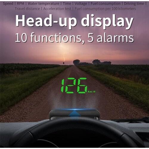 Car GPS Speedometer OBD2 Speed Odometer Mileage HUD Multiple Function Digital Speed Alarm MPH KMH RPM Display Projector