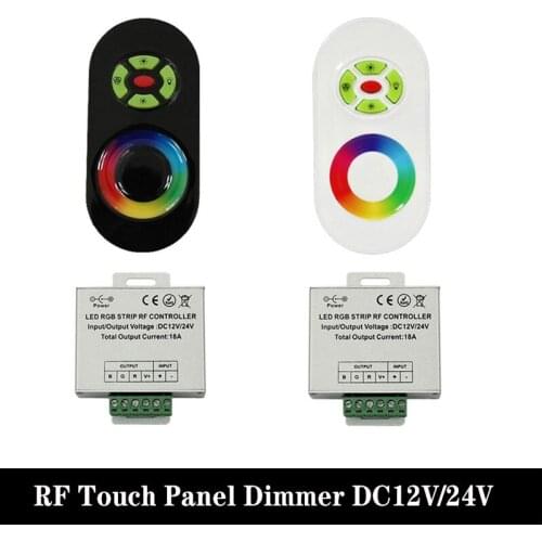 Wireless RF Touch Panel Led Dimmer RGB Remote Controller for 3528 5050 RGB LED Strip Light DC 12V-24V 18A
