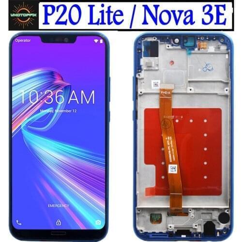 ORIGIANL 5.84" For HUAWEI P20 Lite LCD display Touch Screen Replace ane-lx3 nova 3e lcd with Frame for huawei P20 Lite display