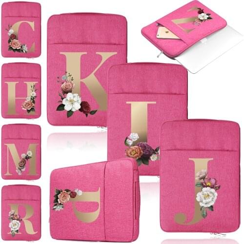 Letter Pattern Travel Bag for Apple Pro 13/Air 13/Pro 15/Air 11/White 13/Old White 13/12" Laptop Waterproof Pink Sleeve Case