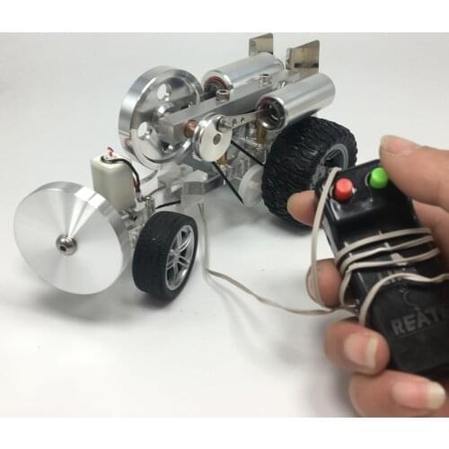 Stirling Engine DIY Model Car Vehicle Science Experiment Teaching Aids Gift For Children Educational Toys-Steer-by-wire Version