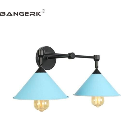 Nordic Design Double LED Wall Lamp Iron Macarons Modern Sconce Wall Lights Bedside Loft Home Decor Indoor Lighting Fixtures