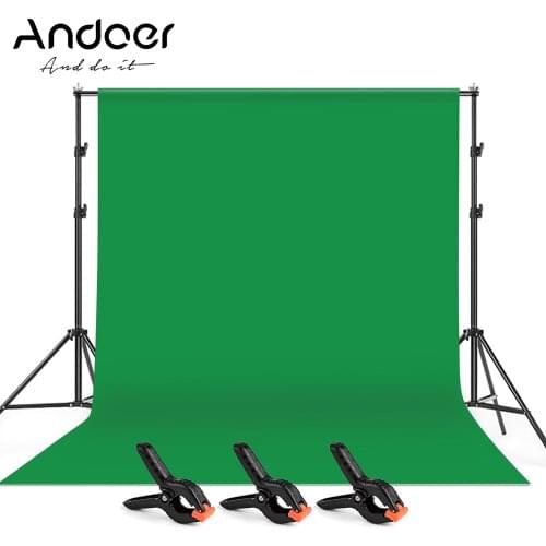 Andoer 2 * 3m/6.6 * 10ft Studio Photography Green Screen Backdrop Background Washable Polyester-Cotton Fabric with Backdrop